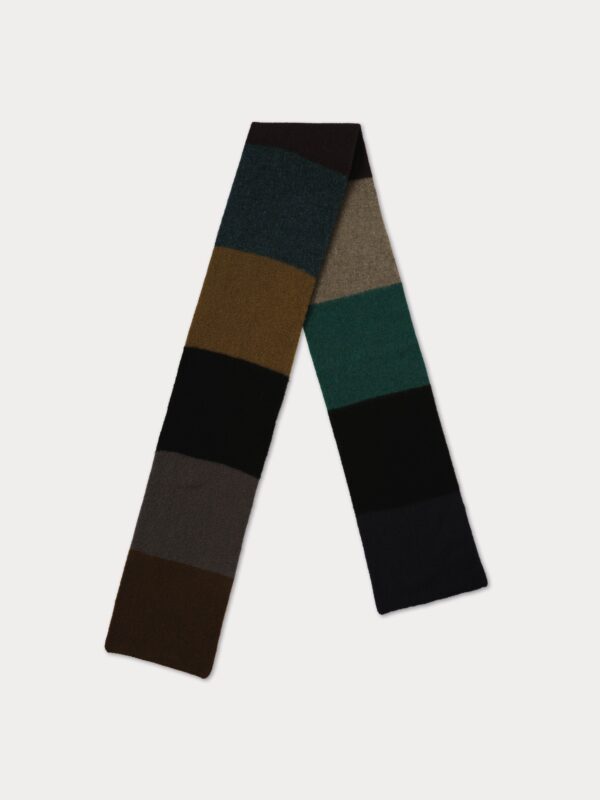 SZALIK COLOURBLOCK ZE SZCZOTKOWANEJ WEŁNY - DARK