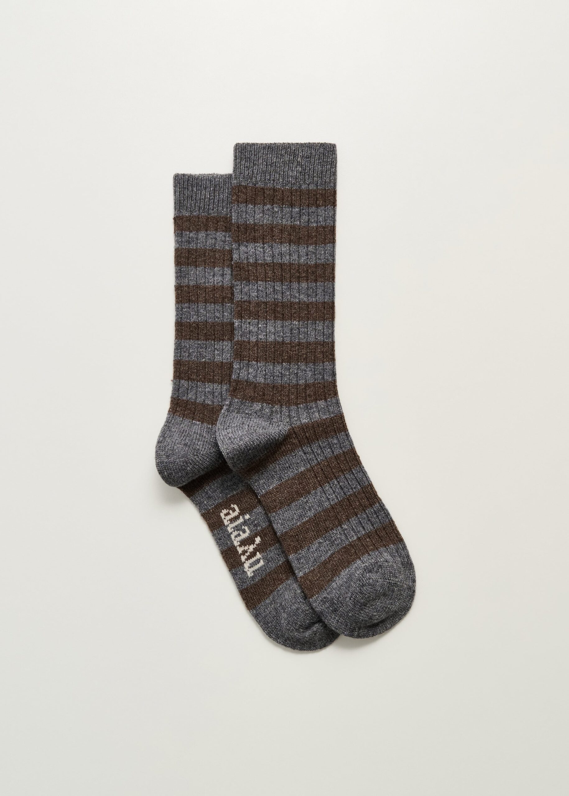 SKARPETY STRIPED CASHMERE MIX GREY