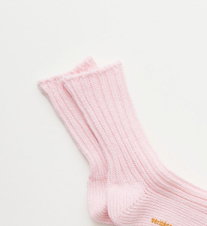 SKARPETKI LINEN RIB - PALE PINK