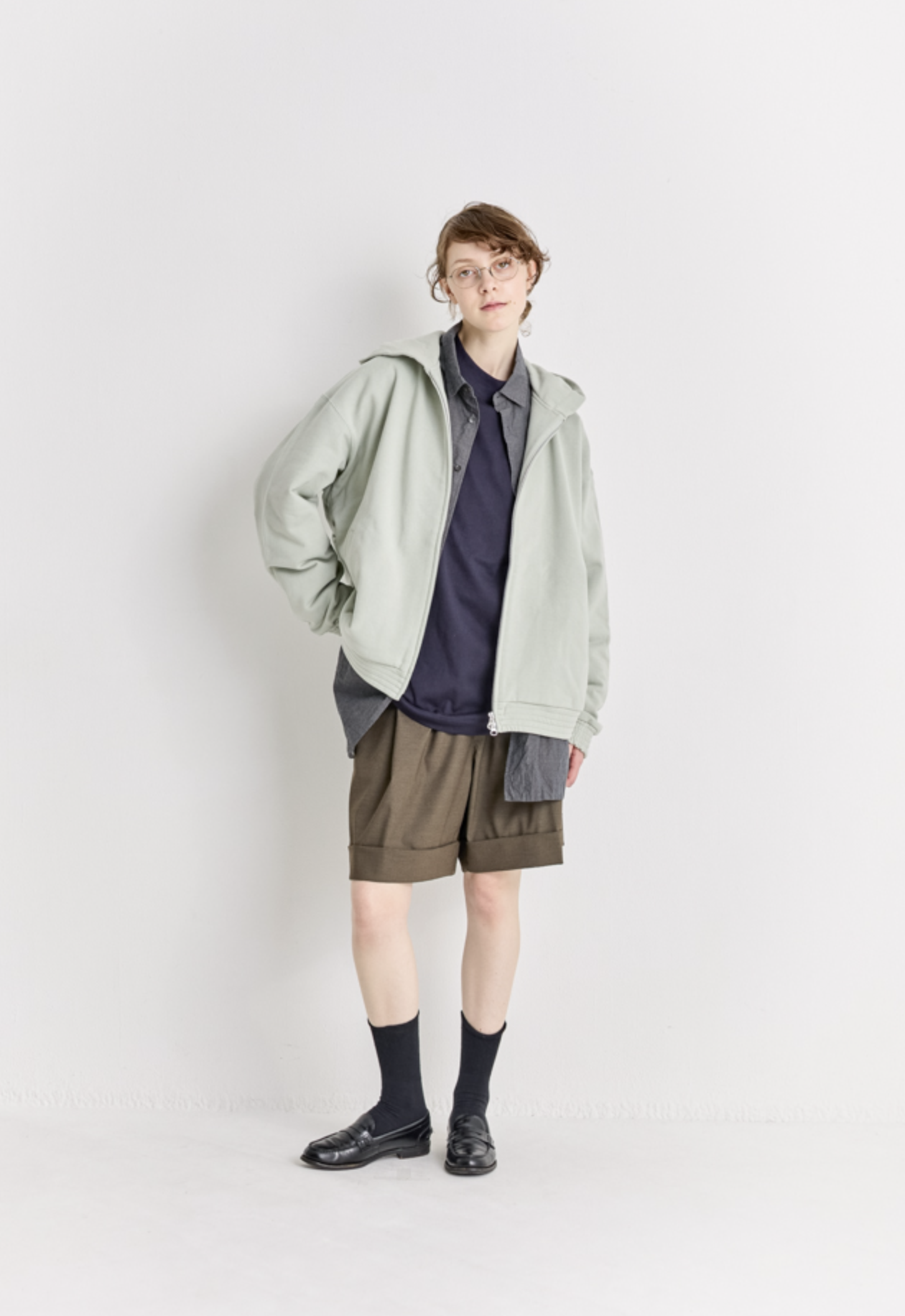 BLUZA DOUBLE ZIP - SAGE