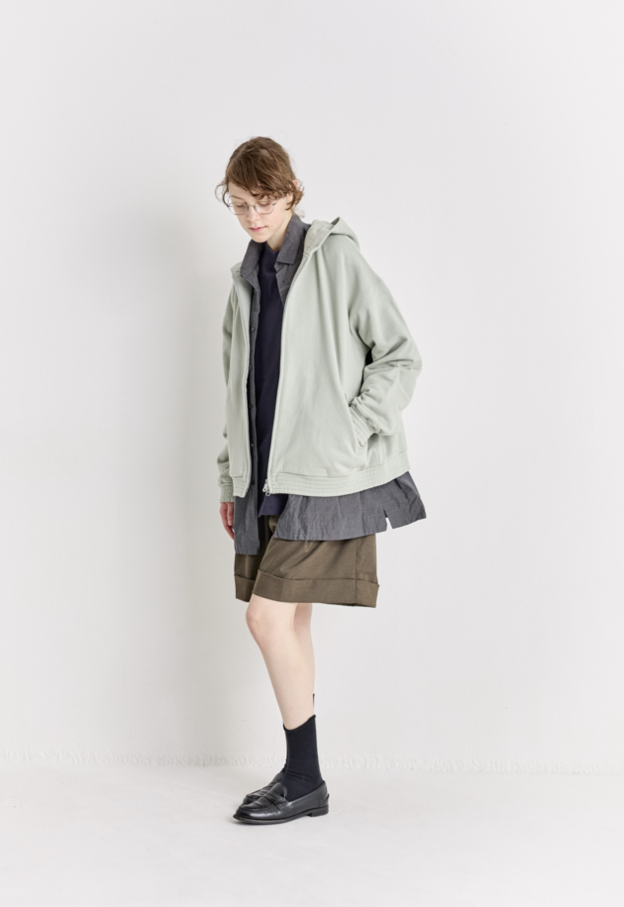 BLUZA DOUBLE ZIP - SAGE